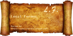 Leszl Ferenc névjegykártya
